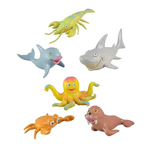 BESTonZON 6st Meerestiermodell Meerestierfiguren Modell Eines Meeresbewohners Meereslebewesen Figur Meeresminiatur Oktopus-Modell Spielzeug Für Kreaturen Modell Meerestiere Kinder Dekor PVC von BESTonZON