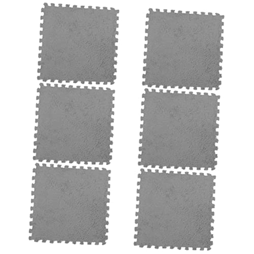 BESTonZON 6st Puzzle-Matte Schaumstoff-Puzzle-bodenmatte Ineinandergreifende Schaumstoffmatten Ineinandergreifende Fußmatten Puzzlematte Verriegelung Kinderspiel Bodenfliesen Grey Eva von BESTonZON