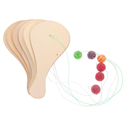 BESTonZON 6st Schläger Aus Weißem Billet-Holz Essiggurke Tischtennisschläger Sportdekor Pickleball-paddel Paddelbälle Für Erwachsene Spielset Paddeln Spiele Hölzern von BESTonZON
