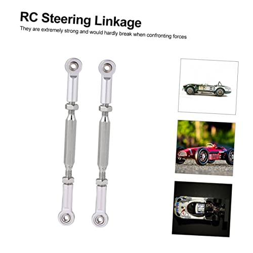 BESTonZON 6st Spannschlossstange Zubehör Für Rc-autoteile Rc-stab Zugstange Aufhängestange Rc Lenkgestänge Rc Auto Verbindungsstange Spannschloss Spannstange Aluminiumlegierung Silver von BESTonZON