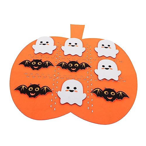 BESTonZON 7 Sätze Halloween Filz Matte DIY-Halloween Lustige Halloween-spielmatten Puzzle-brettspiel Für Kinder Denksportspielzeug Kürbis Aus Filz Für Halloween Selber Machen Orange Gefühlt von BESTonZON