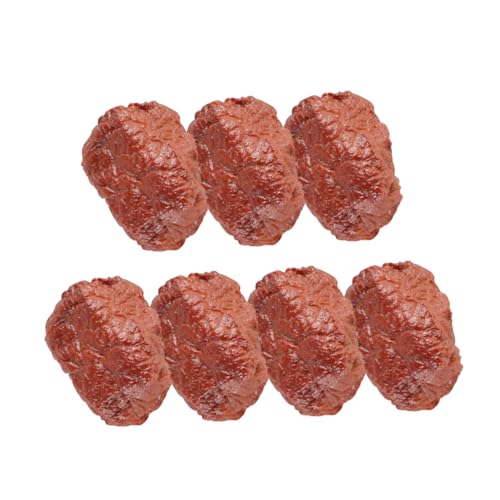 BESTonZON 7 Stück Simulation Rindfleisch Modell Lebensmittel Display Living Toom Decore Rindfleisch Würfel Gefälschte Fleisch Lebensmittel Modell Rindfleisch Block Modell Küche Gefälschte von BESTonZON