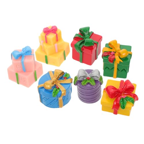 BESTonZON 7 Stück Teiliges Miniatur Stabile Resin-geschenkboxen in Lebendigen Farben Detailreiche Miniatur-deko für DIY-basteln Baumornamente und Festliche BESTonZON 7 Stück Teiliges Miniatur Stabile Resin-geschenkboxen in Lebendigen Farben Detailreiche Miniatur-deko für DIY-basteln Baumornamente und Festliche von BESTonZON