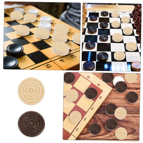BESTonZON 72 Stück Holz Schachspielsteine Teiliges Runde Stabile Spielfiguren aus Sicherem Holz Tragbar Kompatibel mit Dame und Diversen Brettspielen Spielzubehör für Party und Reise BESTonZON 72 Stück Holz Schachspielsteine Teiliges Runde Stabile Spielfiguren aus Sicherem Holz Tragbar Kompatibel mit Dame und Diversen Brettspielen Spielzubehör für Party und Reise von BESTonZON