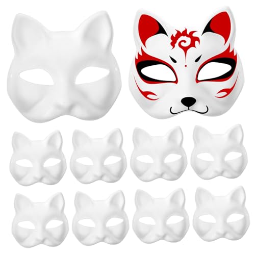 BESTonZON 75 Stk Zellstoff-Blank-Maske Tier zum Malen USA Tiermasken verkleiden Hacker-Maske leere Maskerademaske halloween masken halloweenmaske Spielzeug Weiße DIY-Maske DIY-Cosplay-Maske von BESTonZON