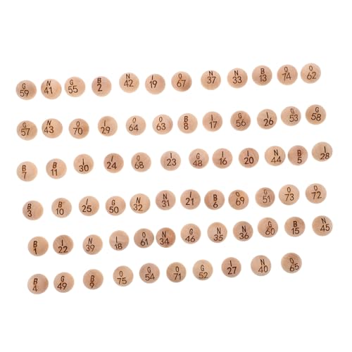 BESTonZON 75 Stück Teiliges Holz Bingo Zubehör Set mit Nummerierten Klar Gravierten Loskugeln Leicht und Tragbar für Raffles Spieleabende und Familienunterhaltung BESTonZON 75 Stück Teiliges Holz Bingo Zubehör Set mit Nummerierten Klar Gravierten Loskugeln Leicht und Tragbar für Raffles Spieleabende und Familienunterhaltung von BESTonZON