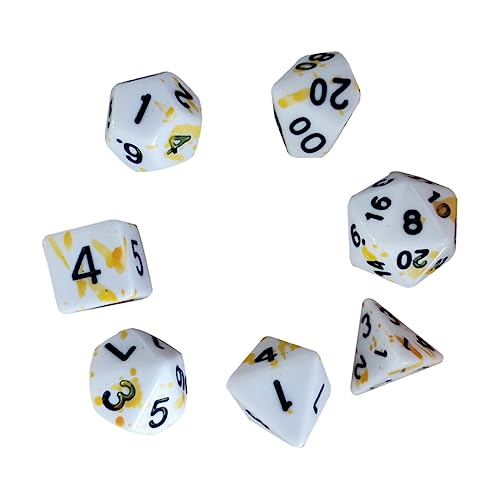 BESTonZON 7st Brettspiel Würfel Blutspritzerwürfel Realistische Blutwürfel Unregelmäßige Punktwürfel Lustige Würfelspiel-Requisiten Würfel Für Rollenspiele Yellow Acryl von BESTonZON