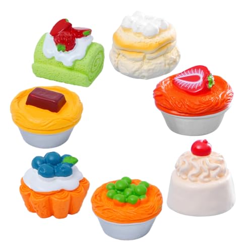 BESTonZON Realistische Faux Kuchen Dummy Tiny Desserts 7 Stücke Miniatur Lebensmittel Set für von BESTonZON