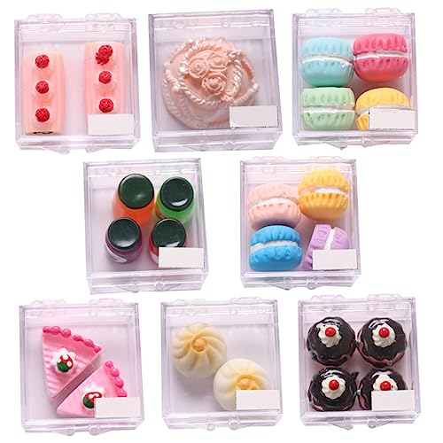 BESTonZON 8 Sets Miniatur Lebensmittel Set Puppenhaus Kuchen Künstlicher Kuchen Modellsimulation Kuchen Dessert Miniatur Brötchen Spielzeug Mini Kuchen Modell Puppenhaus Gebäck von BESTonZON