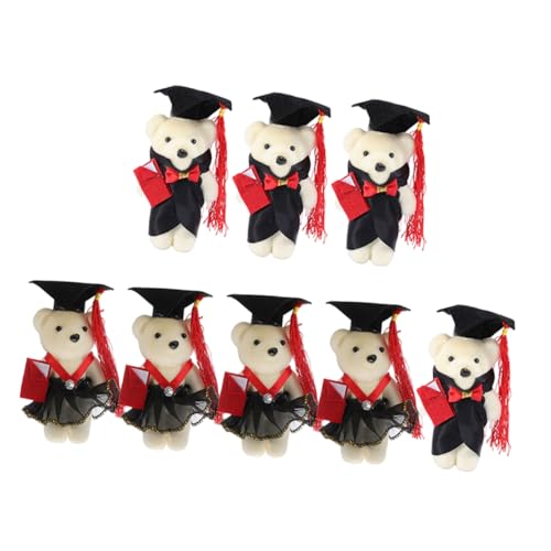 BESTonZON 8 Stück Abschlusssaison Dr Bär Cartoon Stoffbären Graduierung Bär Spielzeug Graduierung Stoffbären Für Blumenstrauß Mini Graduierung Bär Graduierung Puppe Bär Spielzeug Ornament von BESTonZON