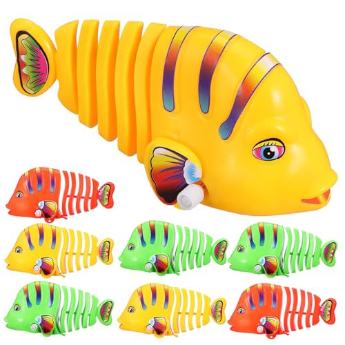 BESTonZON Badespielzeug Fisch für Jungen und Mädchen Zum Aufziehen Schwimmender Fisch Spielzeug Mehrere Farben Lustige Designs von BESTonZON