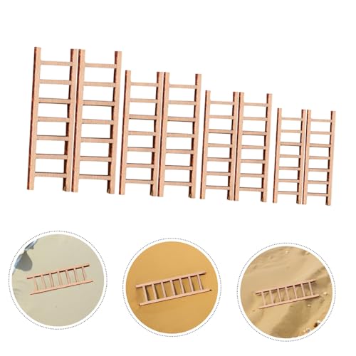 BESTonZON 8 Stück Teiliges Miniatur Holzleiter Realistische Puppenhaus Dekoration Kleine Landschaftsleiter aus Robustem Holz Geeignet für Mini Garten und Mikro Modelllandschaften BESTonZON 8 Stück Teiliges Miniatur Holzleiter Realistische Puppenhaus Dekoration Kleine Landschaftsleiter aus Robustem Holz Geeignet für Mini Garten und Mikro Modelllandschaften von BESTonZON