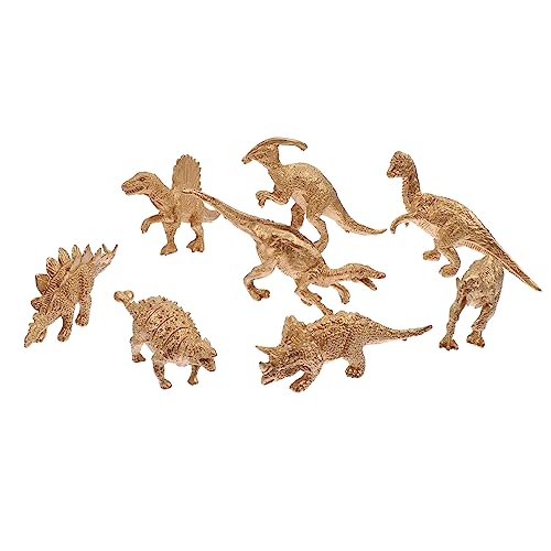 BESTonZON 8 Stück goldenes Dinosauriermodell büro Dekoration Office Decoration Dinosaurier-Modelle Dinosaurier-Lernspielzeug tortendeko Einschulung kreative Dinosauriermodelle Plastik von BESTonZON