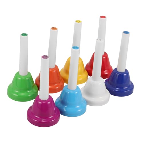 BESTonZON Handglocken für Kleinkinder 8-Noten-musikinstrumentenset Spielzeug für Jungen und Mädchen Schulglocke für Jungen und Mädchen Musikspielzeug für Das Vorschulalter von BESTonZON