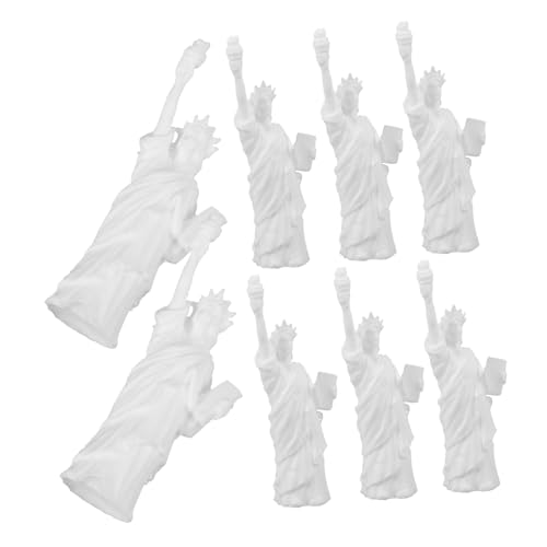 BESTonZON 8St Modell der Freiheitsstatue Souvenirs New York City-Souvenir DIY Modellbau Mini-Freiheitsstatue-Ornamente USA-Freiheitsstatue Freiheitsskulptur aus Harz Weiß von BESTonZON