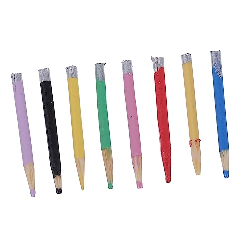 BESTonZON 8St Puppenhaus-Bleistift buntstifte Colour Pencils puppenhauszubehör Farbige Bleistifte : Maßstab Bleistift Artikel Miniatur Mini-Stift aus Bambus Bambus-Buntstift hölzern Colorful von BESTonZON