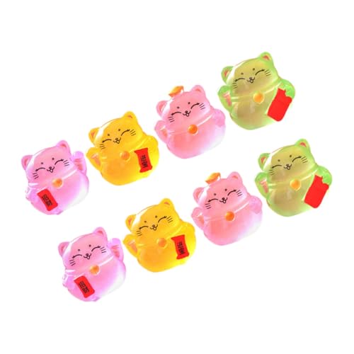 BESTonZON Mini Katze 8st Glückliche Katzenverzierung Bastelset Tortendeko Einschulung Basteln Miniaturkatze Minifiguren in Loser Schüttung Miniatur-katzenfiguren Winzige Tierfiguren Minikatzen Harz von BESTonZON