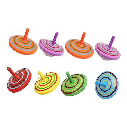 BESTonZON 8st Kreisel Gyro-Spielzeug Zappelspielzeug Lernspielzeug Gyroskop-Spielzeug Für Kinder Top-Spielzeug Kinderoberteile Spielzeug Balance-Spielzeug Top Spielzeug Neuheit Tops Hölzern von BESTonZON