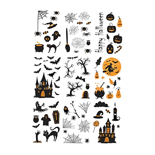 BESTonZON 9 Blätter Halloween Computer Aufkleber Scrapbook Kinderaufkleber Nagelaufkleber Cartoon Aufkleber Hexenaufkleber Aufkleber Halloween Fledermaus Wanddeko Fledermausaufkleber von BESTonZON