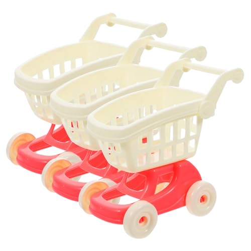 BESTonZON 9 STK Einkaufswagen-Ornamente Kinderwagen Kuchen Spielzeug Simulationswagen Wohnkultur Partyspiele Für Kinder Puppenwagen Miniatur-puppenstubenwagen Zubehör Möbel Plastik Macaron von BESTonZON