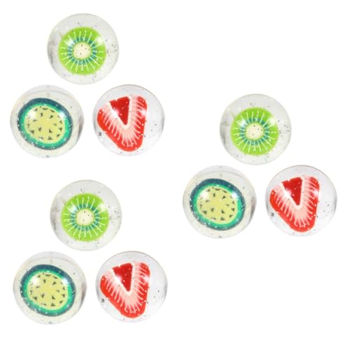 BESTonZON 9 STK Flummi Sprungbälle Für Kinder Spielzeug Mit Fruchtbällchen Große Hüpfbälle Transparenter Hüpfball Obst Springender Ball Klare Springende Bälle Hüpfbälle Aus Früchten Gummi von BESTonZON