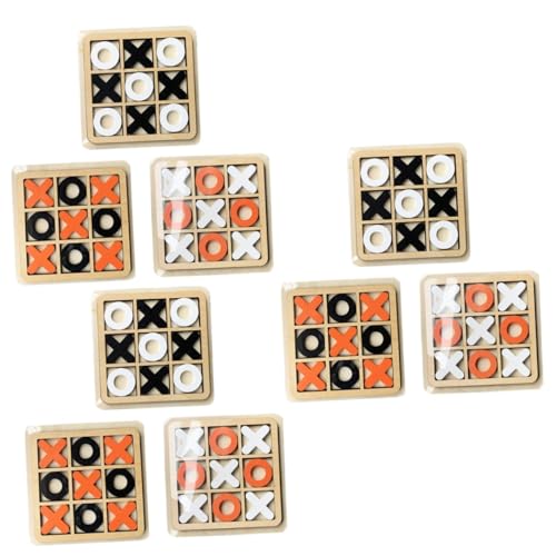 BESTonZON 9 Sätze -Toe 3D-Schach Tischdeko im Wohnzimmer Wohnzimmerdeko für den Tisch Brettspieltisch Zehe Brettspiel familienspiele Family Games Holzdekor Holzspiele Pappelsperrholz von BESTonZON