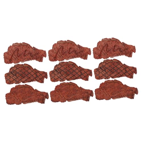 BESTonZON 9 STK Steak-Modell Küche Essen Requisite Fake-Steak-Requisite künstliche Fleischrequisiten Küche Food-Modell Simuliertes Steak Modelle künstliches Steak Steak-Food-Modell PVC von BESTonZON