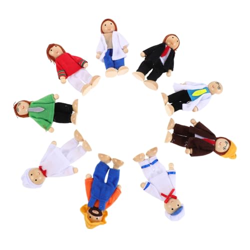BESTonZON 9 Stück Teiliges Holz-Dollhouse-Familien-Set mit Beweglichen Mini-Figuren Pädagogische Biegsame Berufsfamilien-Figuren für Kleinkinder Fördert Rollenspiel und Geschichtenerzählen BESTonZON 9 Stück Teiliges Holz-Dollhouse-Familien-Set mit Beweglichen Mini-Figuren Pädagogische Biegsame Berufsfamilien-Figuren für Kleinkinder Fördert Rollenspiel und Geschichtenerzählen von BESTonZON