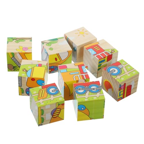 BESTonZON Baby Toy Montessori Spielzeug 9 Teiliges Holzpuzzle Für Kleinkinder Verkehrs Und Tiermotiven Montessori Für Die Frühkindliche Entwicklung Ideales Für Jungen Und Ädchen Ab 1 Jahr von BESTonZON