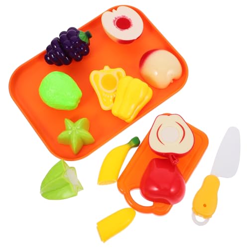 BESTonZON 9 Teiliges Obst & Gemü Schneide Spielzeugset Für Simuliertes Küchen Mit Aufbewahrungstablett Kreatives Rollenspiel Für Kleinkinder Lernspielzeug Für Fantasievolles von BESTonZON