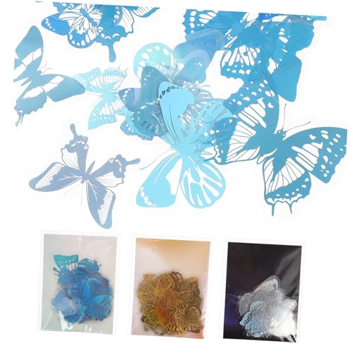 BESTonZON 90 Stück Schmetterlings Aufkleber Scrapbook Aufkleber Ästhetische Holografische Schmetterlinge Nägel Nagelkunst Aufkleber Schmetterling Schreibwaren Aufkleber Scrapbooking von BESTonZON