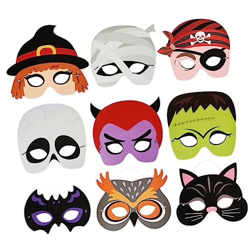 BESTonZON 9er Set Halloween Masken Cosplay Masken Für Erwachsene Festival Und Maskenball Requisiten Für Bühnenaufführungen Und Kostümpartys von BESTonZON