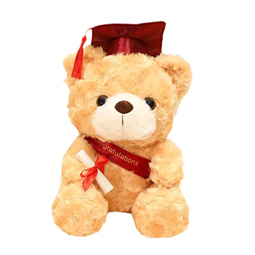 BESTonZON Abschluss üschbär Mit Doktorhut üßes Kuscheltier Für Graduierung Ideales Zur Abschlussfeier üschiger Teddybär Hellbraun Mit Rotem Hut von BESTonZON