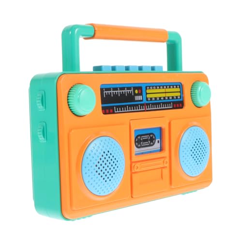 BESTonZON Analoges Radio Simulation Haushaltsgerät Spielzeug Gefälschtes Funkspielzeug Interessantes Singendes Spielzeug Fake-Radio Cartoon-Radio-Spielzeug Hausspielzeug Spielen Abs Orange von BESTonZON