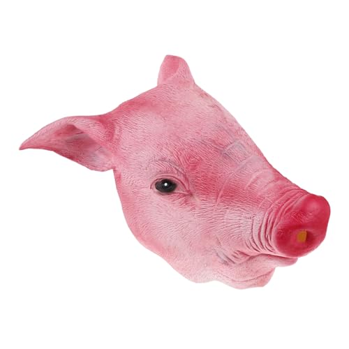 BESTonZON Anziehmaske Halloween Schweinchen Tierkopfmaske Schweinekopfmaske Cosplay-kostüm Tiergesicht Kostüm Horror-maske Gruselige Maske Schweinekostüm Tierische Halbmaske Rosa von BESTonZON