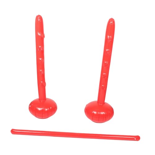 BESTonZON Aufblasbare Hochsprungstange gartenspielzeug aufblasbares Spiel Aufblasbarer Torpfosten-Fußball Kick-Darts-Spiel aufblasbar aufblasbarer Feldtorpfosten Spiele am Strand Plastik rot von BESTonZON