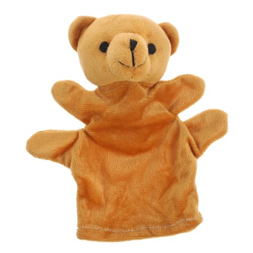 BESTonZON Bär Handpuppe Spielzeug Spielzeug Handpuppen Für Babys 6–18 Monate Tierpuppe Puppen Lernspielzeug Tierhandpuppe Handpuppen Für Kleinkinder 1–3 Hellbraune Pp Baumwolle von BESTonZON