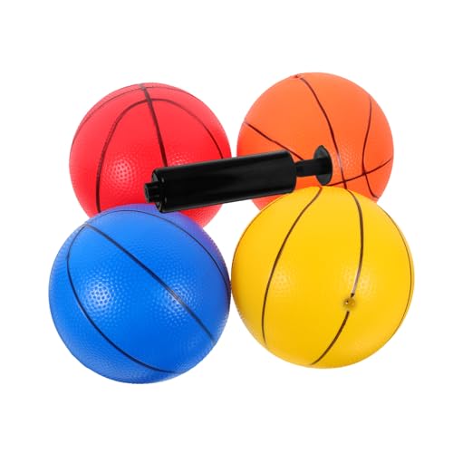 BESTonZON Basketball Hüpfball Elastizitätsball Bunte Farben Mit Aufblasgerät Lustiger Springball Für Pädagogisches Ballspielzeug von BESTonZON