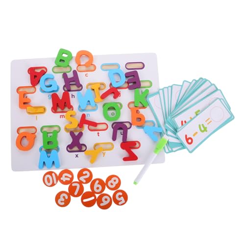 BESTonZON Baustein-Puzzle-Spielzeug Kleinkind-Puzzle Montessori-rätsel ABC-Spielzeug Farbrätsel Spielspielzeug Für Vorschulkinder Zahlenpuzzle Aus Holz Steckpuzzle Aus Holz Hölzern von BESTonZON