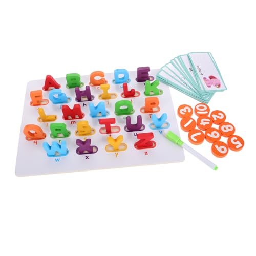 BESTonZON Baustein Puzzle Spielzeug Spielzeug Kleinkind Spielzeug ABC Form Rätsel Puzzle Entwicklung Lernspielzeug Zahlen Form Puzzle Buchstabenerkennungsspiele Kindergarten Rätsel von BESTonZON