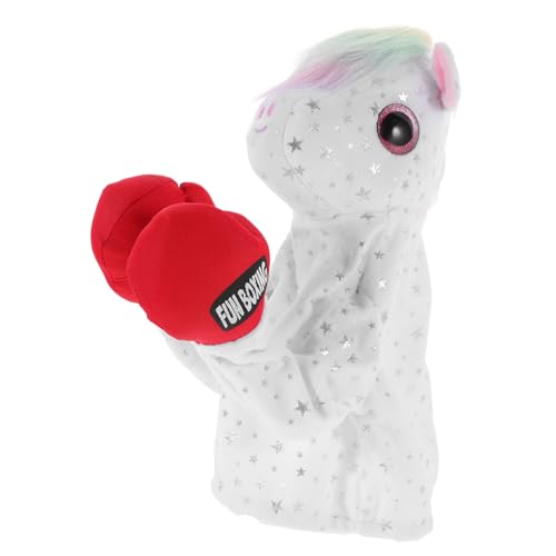 BESTonZON Box-Einhorn Spielzeuge Handpuppe Spielzeug Kleine Handpuppe Cartoon-tierpuppenspielzeug Stofftierpuppen Emuliertes Tierspielzeug Interaktives Eltern-Kind-Spielzeug Plüsch von BESTonZON