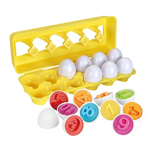 BESTonZON Bunte Zahlen Ei Spielbox Für Lernspielzeug Zur Zahlenzuordnung Pädagogisches Für Kleinkinder Ideales Für Die Frühkindliche 12 Teiliges Set von BESTonZON