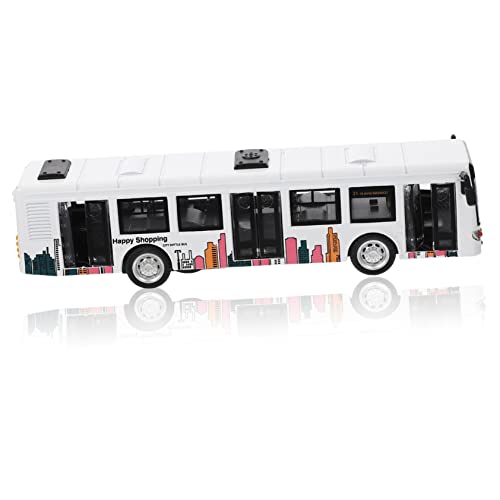 BESTonZON Busmodell puppenwagen kinderspielzeug Auto Rückziehspielzeug Modellbus Spielzeugfahrzeuge für für Jungen Bus Auto ABS-Kunststoff Weiß von BESTonZON