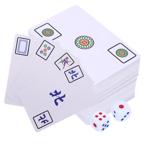 BESTonZON Chinesisches Mahjong Kartenspiel mit Würfeln Tragbares Party Reise Spiel Zubehör Leichtes Langlebiges Mahjong Karten Kit für Camping Familie Outdoor BESTonZON Chinesisches Mahjong Kartenspiel mit Würfeln Tragbares Party Reise Spiel Zubehör Leichtes Langlebiges Mahjong Karten Kit für Camping Familie Outdoor von BESTonZON