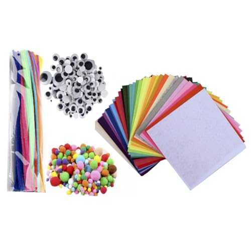 BESTonZON DIY Bastelset mit Gedrehten Stäben Selbstklebenden Wackelaugen Bunten Pompons und Farbigen Filzplatten Pädagogisches Kreativset für Kindergarten Handarbeit BESTonZON DIY Bastelset mit Gedrehten Stäben Selbstklebenden Wackelaugen Bunten Pompons und Farbigen Filzplatten Pädagogisches Kreativset für Kindergarten Handarbeit von BESTonZON