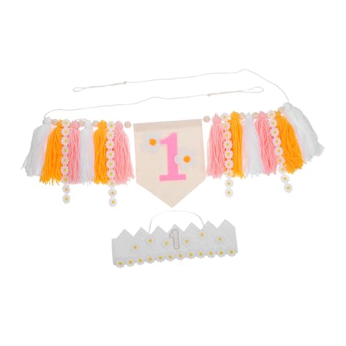 BESTonZON Daisy-hochstuhl-banner mit Geburtstagskrone und Girlande Wiederverwendbare Partydekoration für Mädchen Geburtstag Blumige Tischdeko und Hängende Ornamente für Kindergeburtstag BESTonZON Daisy-hochstuhl-banner mit Geburtstagskrone und Girlande Wiederverwendbare Partydekoration für Mädchen Geburtstag Blumige Tischdeko und Hängende Ornamente für Kindergeburtstag von BESTonZON