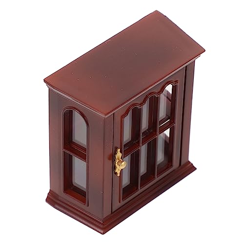 BESTonZON Puppenhaus Küchenschrank Schrankmöbelmodell Halloween Kleine Eimer Kleines Möbelmodell Buchhülle Rot Weinschrank-Foto-Requisite Puppenstuben-eckschrank Dekorationen Abs Mini von BESTonZON