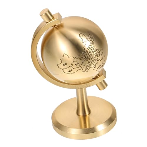 BESTonZON Desktop- -Dekoration Partydekoration Rotierender Desktop- Kleiner -Ornament Drehbarer Tischglobus -basteldekoration Vintage-schmuck Kupfer Golden von BESTonZON