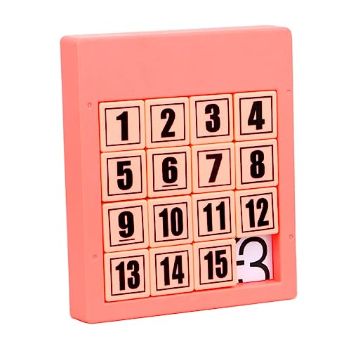 BESTonZON Digitale Huarong-straße Schiebeblock-Puzzle Mathe-rätsel Für Kleinkinder Magnetische Puzzles Für Zahlensortierer Zahlenblock Tangram-Puzzle-Spielzeug 15 Rätsel Nummer Abs Rosa von BESTonZON