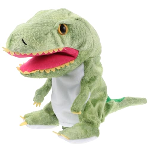 BESTonZON Dinosaurier-Handpuppe Kuscheltiere tierische Handpuppe weiches Tierspielzeug Tyrannosaurus Handpuppe Plüsch Handpuppe Tyrannosaurus beißendes Spielzeug Puppen Lernspielzeug Green von BESTonZON